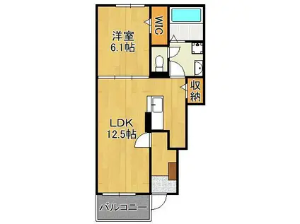 レジデンシア(1LDK/1階)の間取り写真