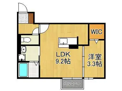 DROOM桜 本城(1LDK/2階)の間取り写真
