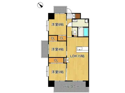 ギャラン二島(3LDK/9階)の間取り写真