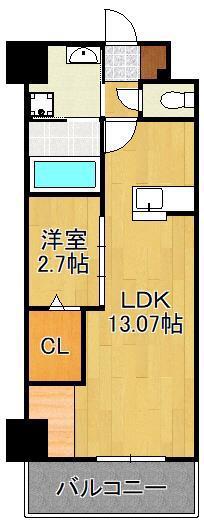 エミネント水巻駅前(1LDK/3階)の間取り写真