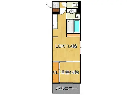 喜宝TOMODA(1LDK/2階)の間取り写真