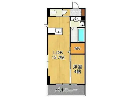 喜宝TOMODA(1LDK/3階)の間取り写真