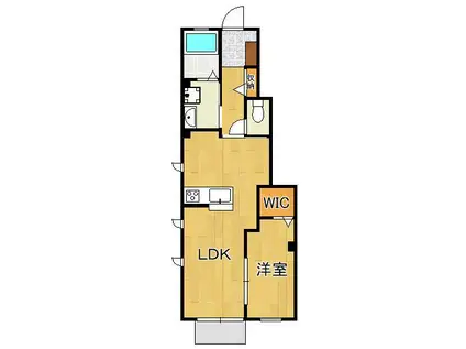 ARIETTA水巻 B棟(1LDK/1階)の間取り写真