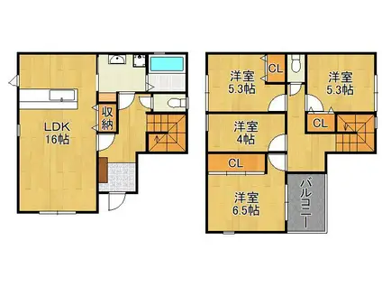 鹿児島本線 折尾駅 徒歩8分 2階建 築3年(4LDK)の間取り写真