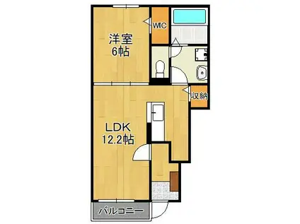 フェリーチェ猪熊(1LDK/1階)の間取り写真