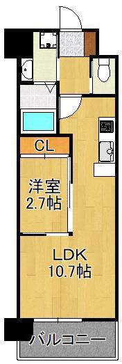 OMANSION(1LDK/10階)の間取り写真