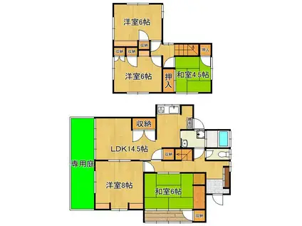 鹿児島本線 折尾駅 徒歩14分 2階建 築50年(5LDK)の間取り写真
