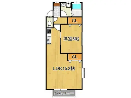 プレナス 05 B棟(1LDK/1階)の間取り写真