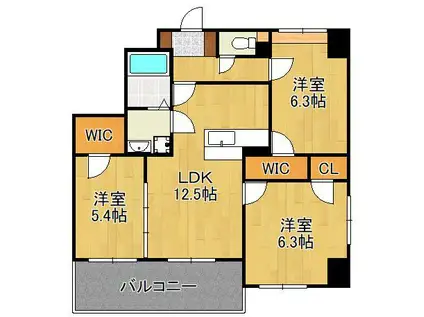 F・STAGE折尾(3LDK/7階)の間取り写真