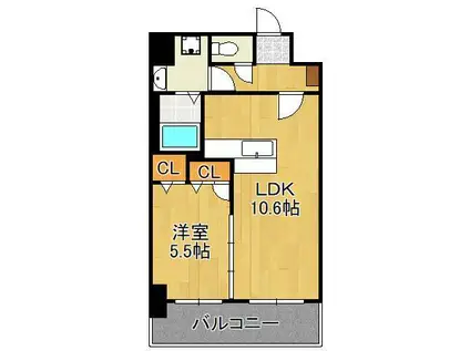 F・STAGE折尾(1LDK/4階)の間取り写真