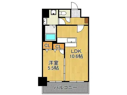 F・STAGE折尾(1LDK/8階)の間取り写真