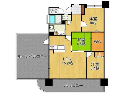 グランドパレスヴィオン浅川1103(3LDK/11階)の間取り写真