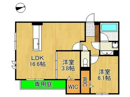 アトレ西折尾(2LDK/1階)の間取り写真