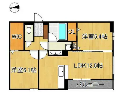 アトレ西折尾(2LDK/2階)の間取り写真