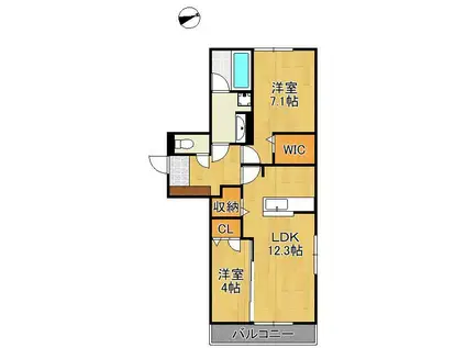 アトレ西折尾(2LDK/3階)の間取り写真