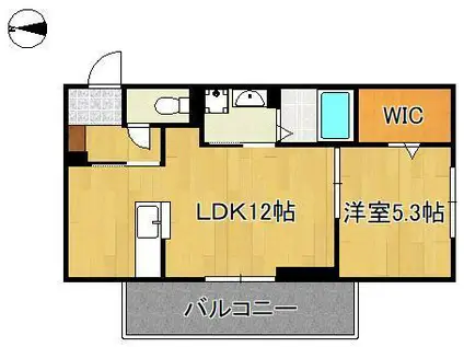 DーROOM本城東 A棟(1LDK/3階)の間取り写真