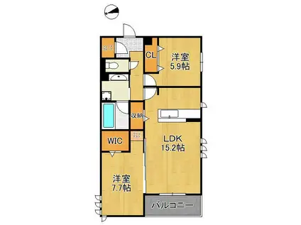 D-ROOM折尾駅前(2LDK/1階)の間取り写真