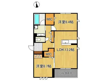 D-ROOM折尾駅前(2LDK/3階)の間取り写真