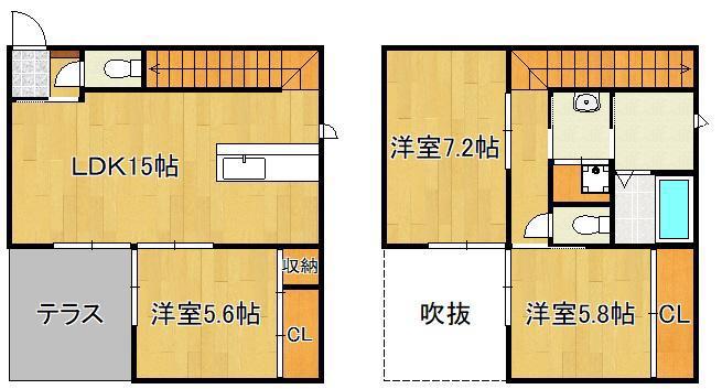 筑豊本線 本城駅 徒歩32分 2階建 築18年(3LDK)の間取り写真