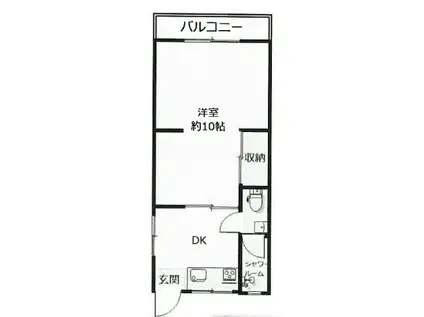 京都の桜(1DK/3階)の間取り写真