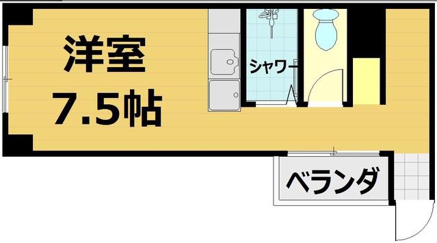 サイト烏丸三条町(1K/4階)の間取り写真