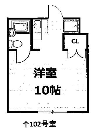 コクーン三条大宮(ワンルーム/1階)の間取り写真