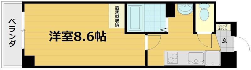 パルティール四条(1K/6階)の間取り写真