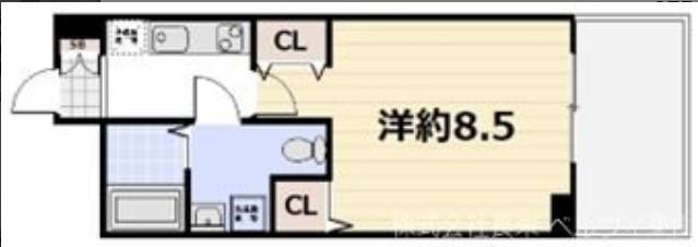フォース二条城東(1K/1階)の間取り写真