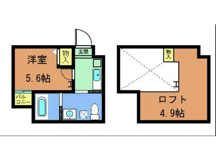 ロフティ四条大宮(1K/1階)の間取り写真