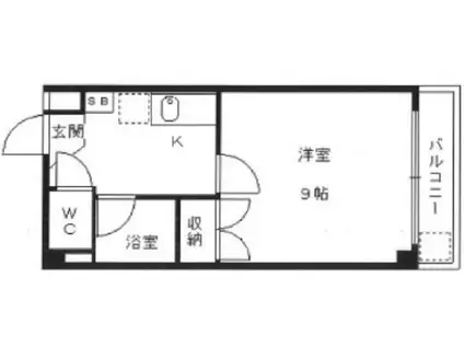 BOIS DE BOULOGNE/ボワード ブローニュ(1K/3階)の間取り写真