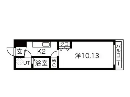 京都市東西線 二条駅 徒歩16分 5階建 築8年(1K/3階)の間取り写真