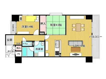 フォルム五条西河院(2LDK/5階)の間取り写真