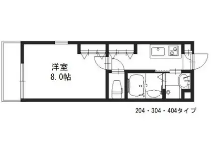 SHINING二条離宮(1K/2階)の間取り写真