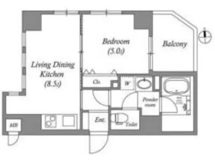 MSR京都二条城(1LDK/7階)の間取り写真