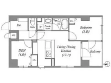 MSR京都二条城(1SLDK/3階)の間取り写真