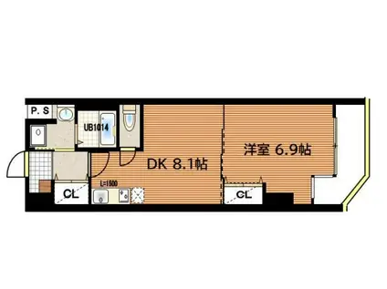 ボナール・レーブ(1DK/10階)の間取り写真