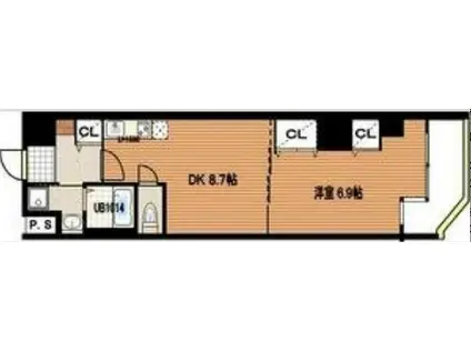 ボナール・レーブ(1DK/10階)の間取り写真