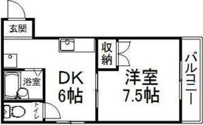 ルシェール西院(1DK/3階)の間取り写真