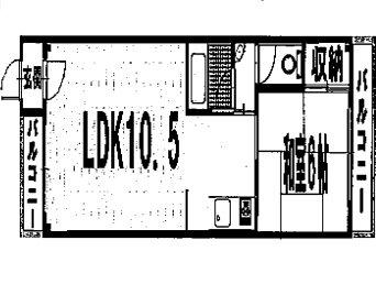 フローレ大宮(1LDK/4階)の間取り写真