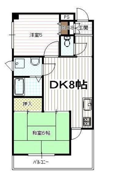 エイジ壬生(2DK/4階)の間取り写真