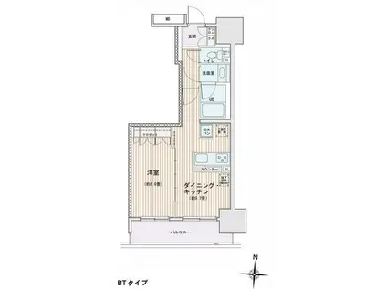 エスティメゾン錦糸町II(1LDK/9階)の間取り写真