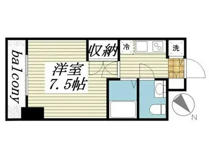 メゾンドヴィレ勝どき(1K/2階)の間取り写真