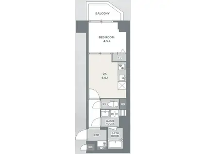 スプランディッド大島(1DK/2階)の間取り写真