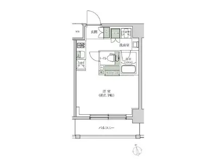 ルブリカント アラカワ ベース(ワンルーム/9階)の間取り写真
