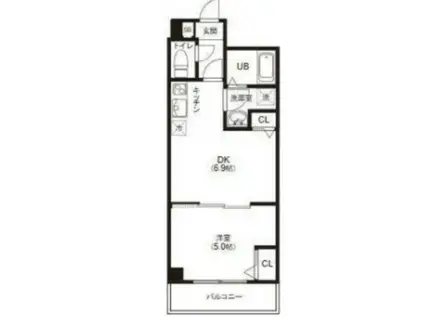 レピュア住吉レジデンス(1DK/1階)の間取り写真