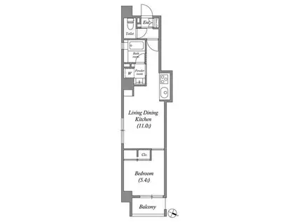 ASTILE日本橋浜町(1LDK/3階)の間取り写真
