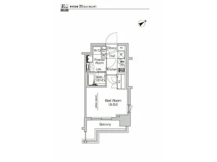 プラウドフラット門前仲町IV(1K/3階)の間取り写真