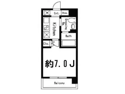 ドゥーエ西大島II(1K/14階)の間取り写真