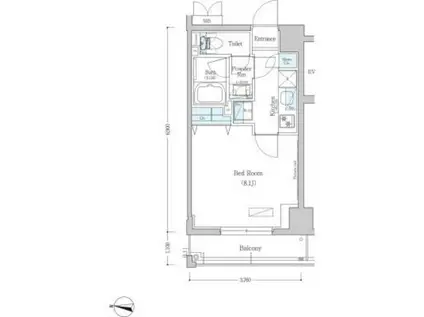 アーバネックス清澄白河II ウエスト棟(1K/3階)の間取り写真