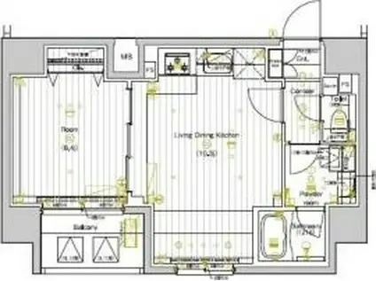 PREMIUM CUBE 両国DEUX(1LDK/10階)の間取り写真